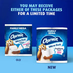 Charmin Ultra Soft Cushiony Touch Toilet Paper, 24 Family Mega = 123 Regular Rolls, White