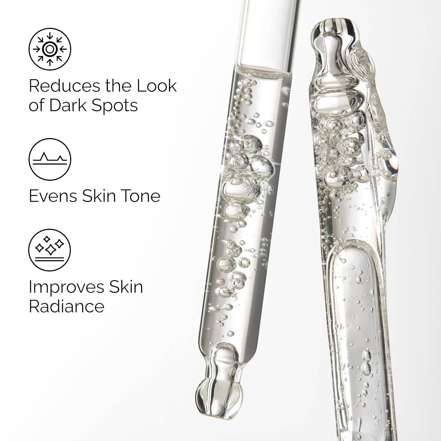 The Ordinary Alpha Arbutin 2% and Hyaluronic Acid serum in a clear bottle with dropper, designed to brighten skin and reduce dark spots.