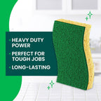Scotch-Brite Heavy Duty Scrub Sponge, 6 Kitchen Sponges Designed for Tough Messes in the Kitchen that Last 3X Longer*, Best for Cast Iron Skillets and Outdoor Grills, Flexible, Durable, and Strong