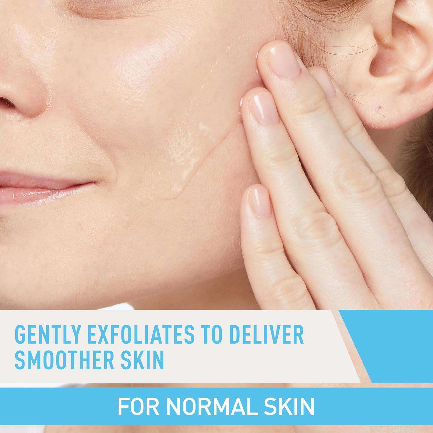 CeraVe Renewing Salicylic Acid Cleanser with hyaluronic acid and niacinamide, gentle exfoliating face wash for smooth skin