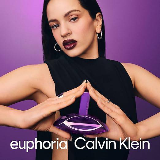 Calvin Klein Euphoria Bold Elixir perfume for women with jasmine, smoky orchid, vanilla, and oakwood, worn by Rosalia.