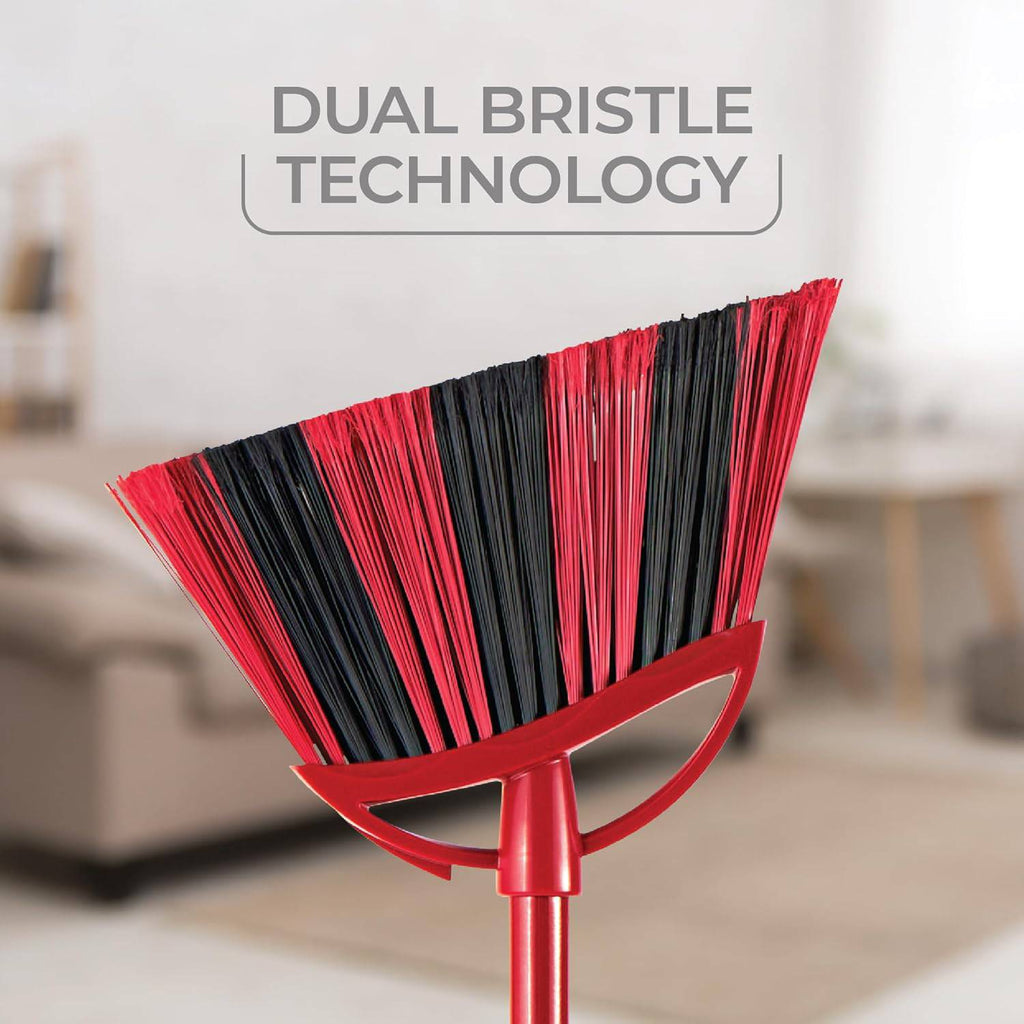 O-Cedar Sweep Broom with Step-On Dustpan | Remove 99% with One Sweep | Lightweight Quiet Cleaning Tool | Ideal for Pet Owners
