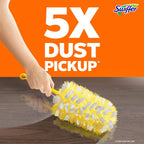 Swiffer Dusters Refill for Cleaning, Feather & Microfiber Duster Disposable Alternative, for Dusting Furniture, Blinds, Ceiling Fans, Walls, Helps Remove Allergens, Heavy Duty, Unscented, 11ct