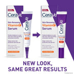 SlimBag CeraVe Vitamin C Serum for face with 10% Vitamin C, hyaluronic acid, ceramides, hydrating, brightening, fragrance-free 1oz