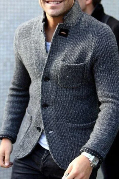 Men’s button-down down blazer with vintage design