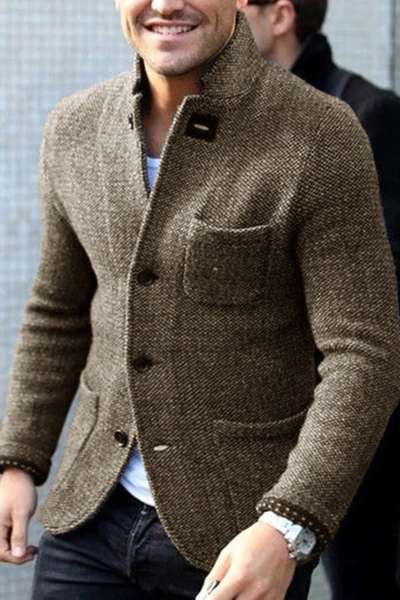 Men’s button-down down blazer with vintage design