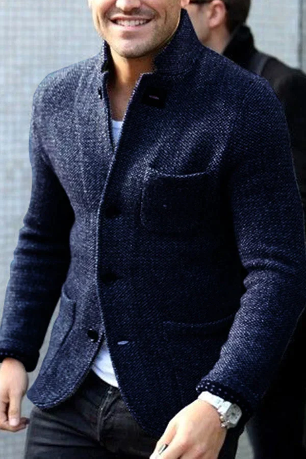 Men’s button-down down blazer with vintage design