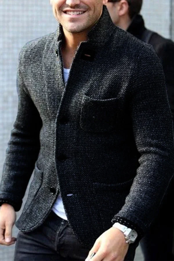Men’s button-down down blazer with vintage design