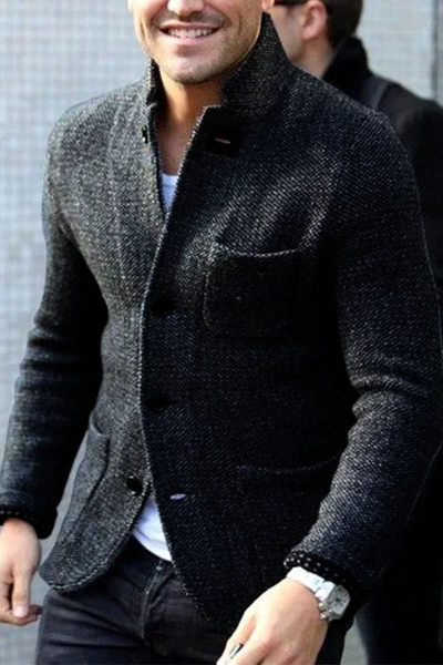 Men’s button-down down blazer with vintage design