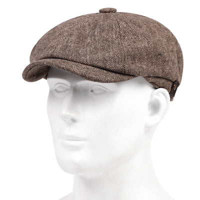 1pc heren graan geruite vintage mode muts baret, ideale keuze voor geschenken