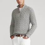 Half‑Zip Pullover with Collar for Men