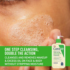 SlimBag CeraVe Hydrating Foaming Oil Facial Cleanser with Hyaluronic Acid in 8oz bottle, showing the product and packaging