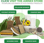 Biodegradable Natural Kitchen Sponge - Compostable Cellulose and Coconut Walnut Scrubber Sponge (12 Pack)