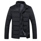 Men’s casual quilted winter jacket with stand collar