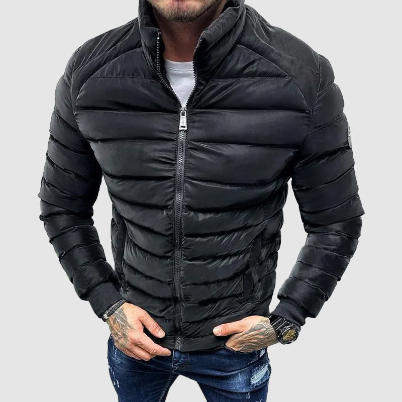 Men’s slim-fit quilted winter jacket