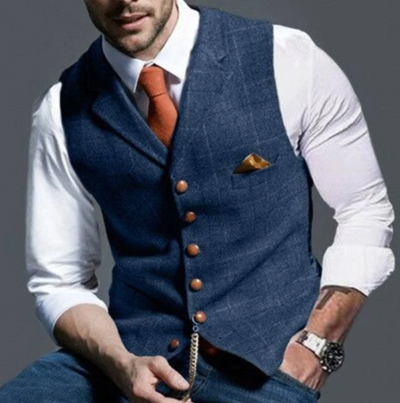 Men’s classic vintage Vest with lapel collar