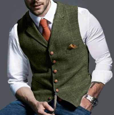 Men’s classic vintage Vest with lapel collar