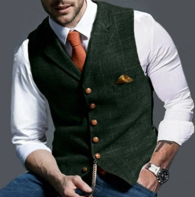 Men’s classic vintage Vest with lapel collar