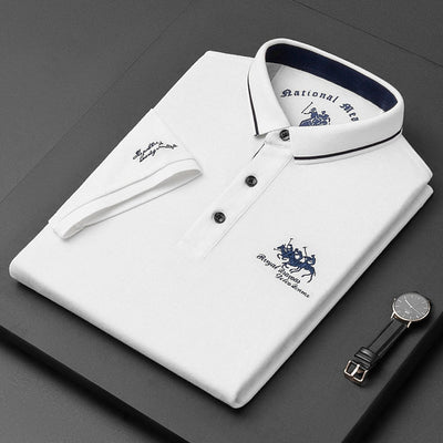 Casual polo shirt with buttons short sleeves for men