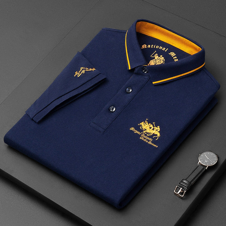 Casual polo shirt with buttons short sleeves for men