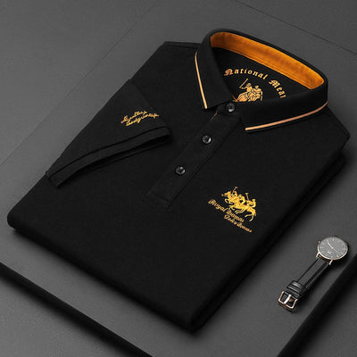 Casual polo shirt with buttons short sleeves for men