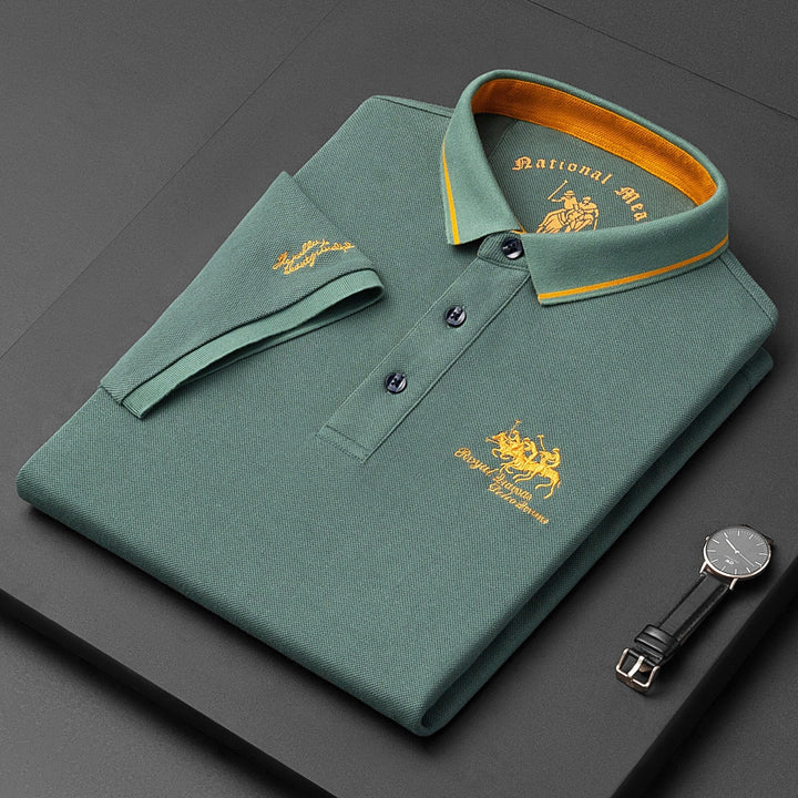 Casual polo shirt with buttons short sleeves for men