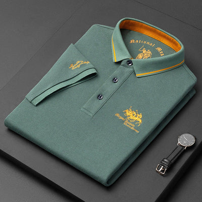 Casual polo shirt with buttons short sleeves for men