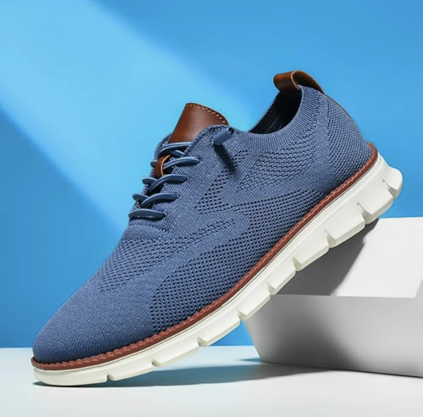 Mesh Sneakers with Cushioned Sole for Men