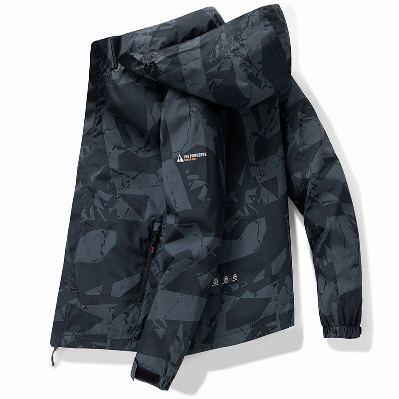 Men’s ski jacket with hood and modern design