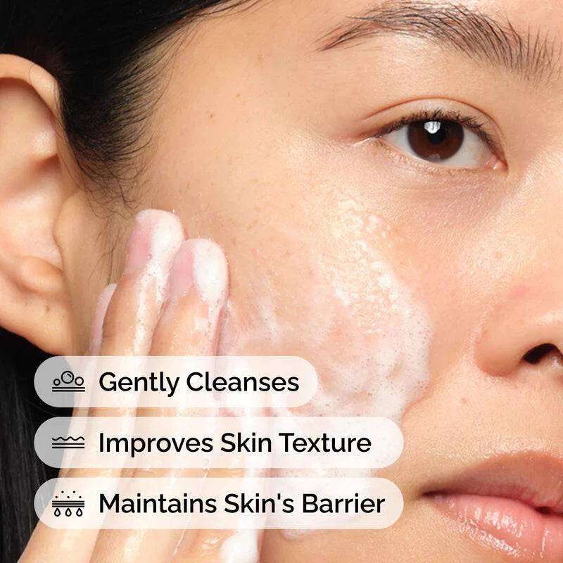 SlimBag Glucoside Foaming Cleanser in a pump bottle, showcasing its gentle, foaming facial cleanser formula.