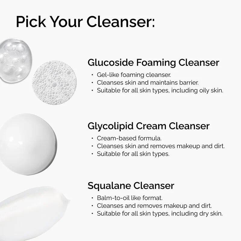 SlimBag Glucoside Foaming Cleanser in a pump bottle, with a gentle foam texture and clear label on a white background.