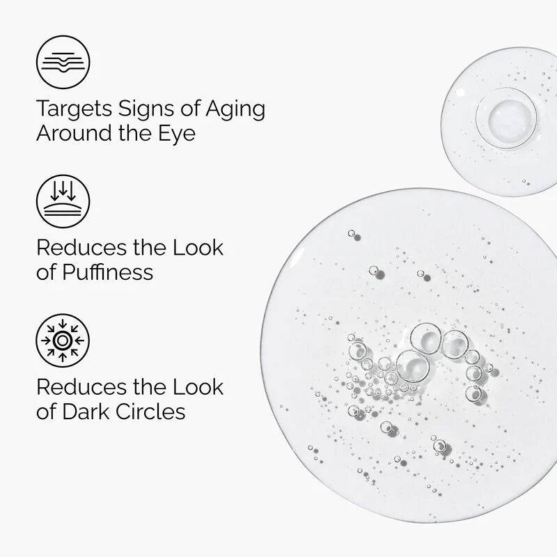 SlimBag Multi-Peptide Eye Serum in a sleek bottle, designed to reduce puffiness and fine lines around the eyes.