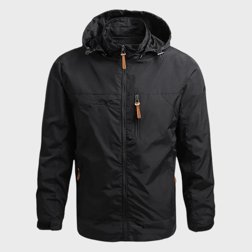 Casual Style Waterproof Hooded Rain Jacket for Men