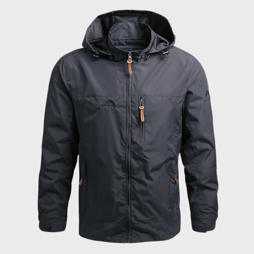 Casual Style Waterproof Hooded Rain Jacket for Men
