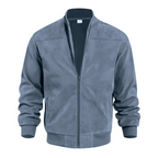 Men Bomber Jacket | Soft Zip-Up Jacket with Ribbed Details