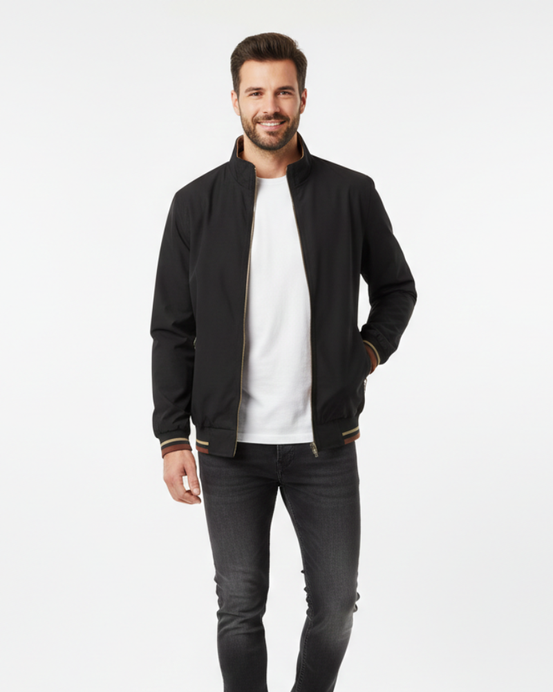Men's Lightweight Zip Jacket | Urban Contrast Style