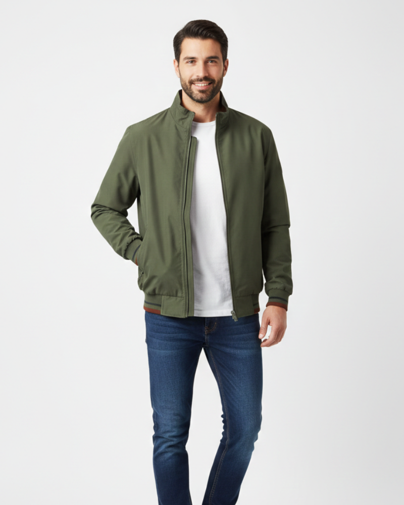 Men's Lightweight Zip Jacket | Urban Contrast Style