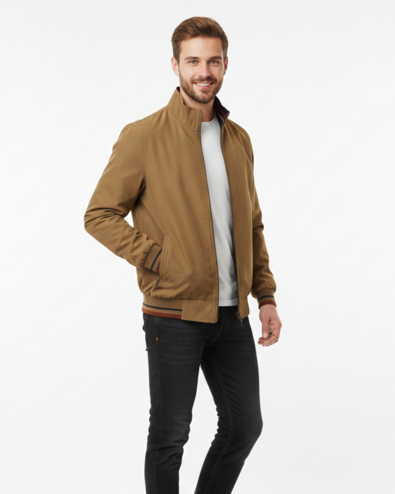 Men's Lightweight Zip Jacket | Urban Contrast Style