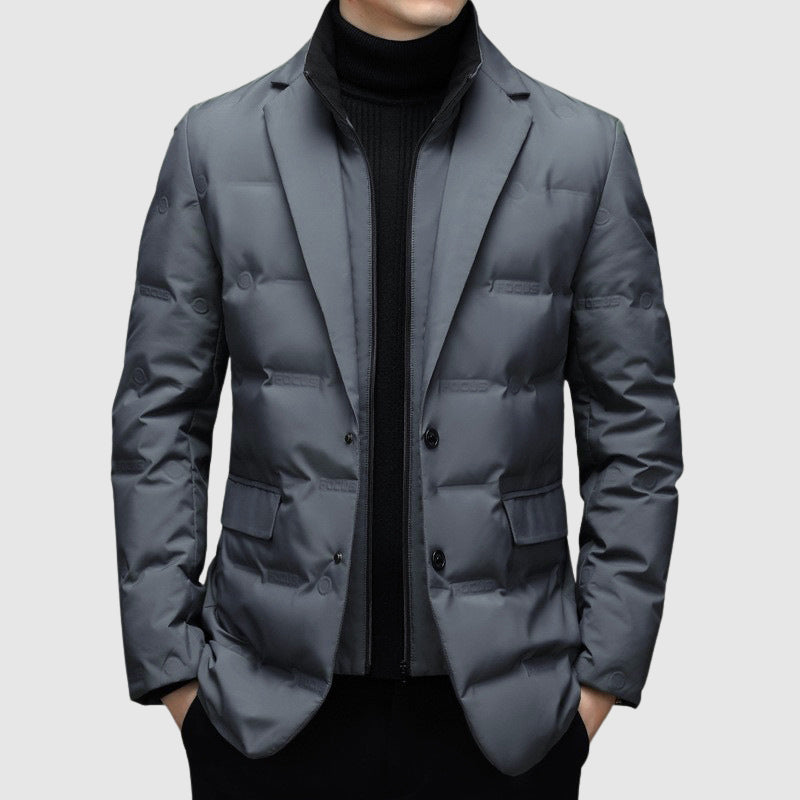 Men Padded Blazer | Quilted Jacket with Smart Fit