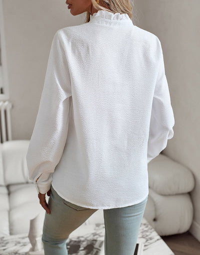 Gia Blouse | Elegante geplooide blouse met lange mouwen