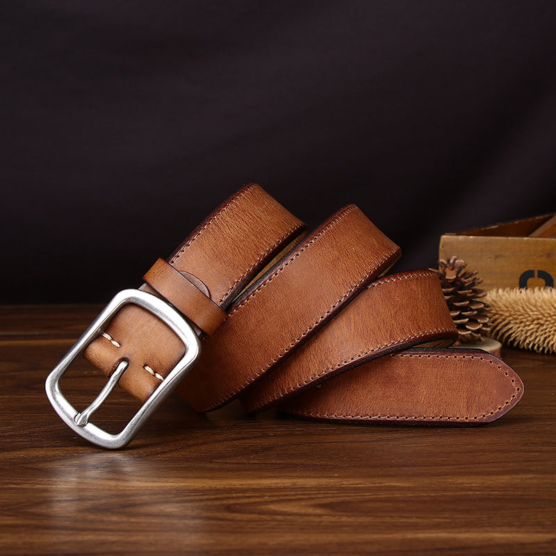 Leather Vintage Belt For Mens Jeans