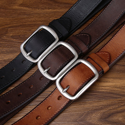 Leather Vintage Belt For Mens Jeans
