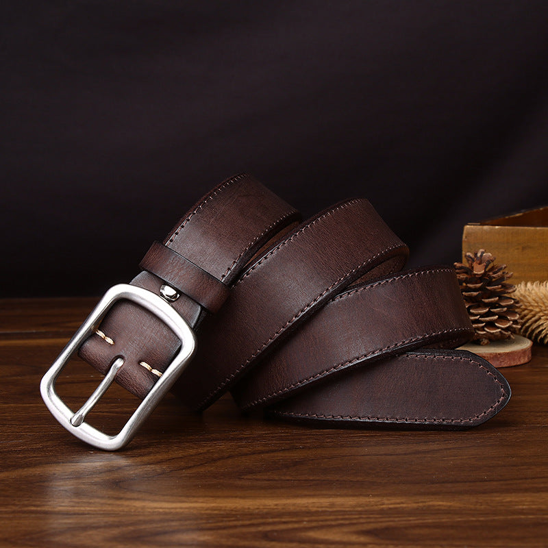 Leather Vintage Belt For Mens Jeans