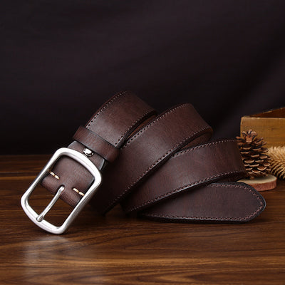 Leather Vintage Belt For Mens Jeans