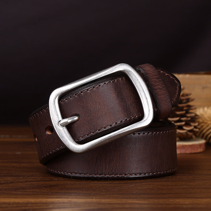 Leather Vintage Belt For Mens Jeans