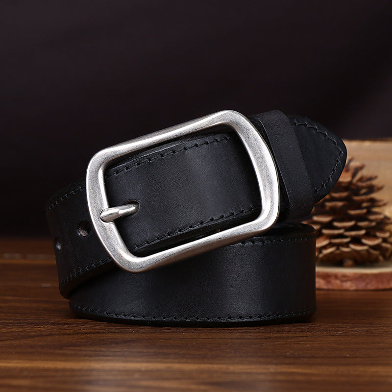 Leather Vintage Belt For Mens Jeans