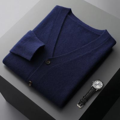 Cashmere Cardigan with Button Front for Men