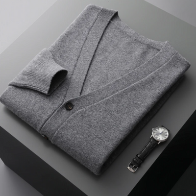 Cashmere Cardigan with Button Front for Men