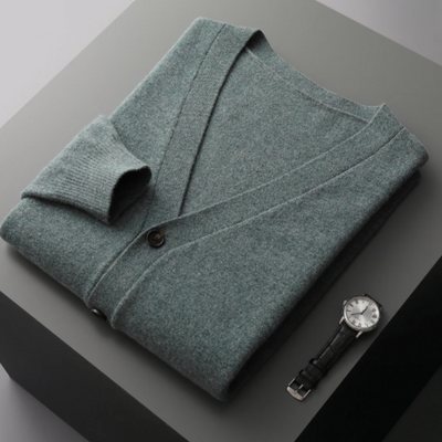 Cashmere Cardigan with Button Front for Men