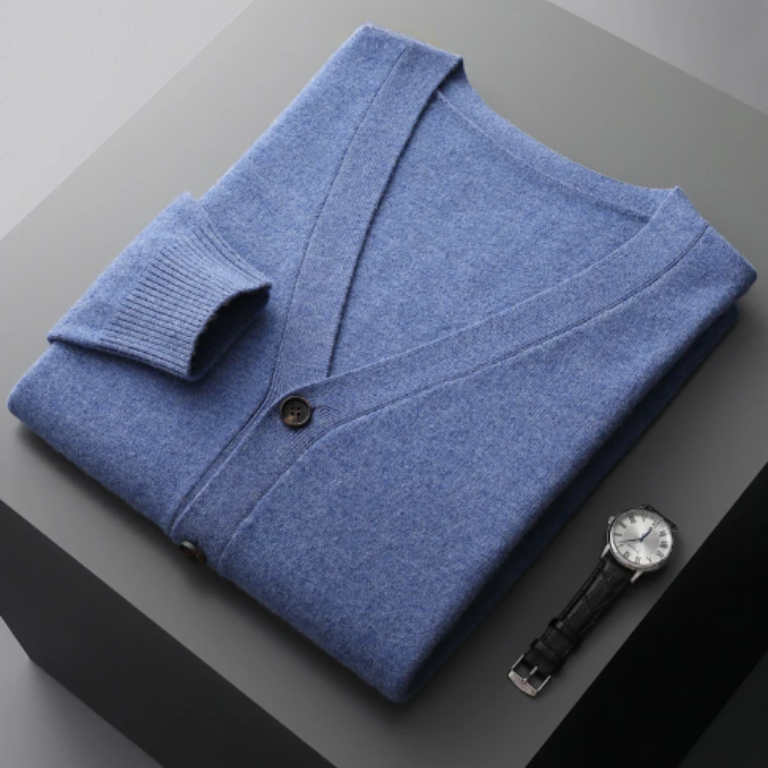Cashmere Cardigan with Button Front for Men